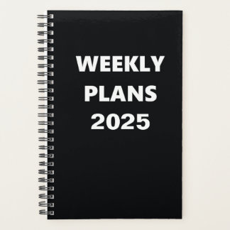 Plans hebdomadaires 2025 Simple Noir Blanc Design