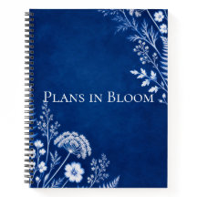 Plans in Bloom Blaue Botanische Notizbuch