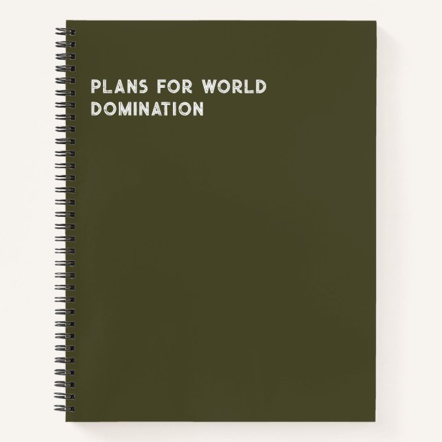 Plans Pour Le Carnet Mondial De Domination (Drôle) (Devant)