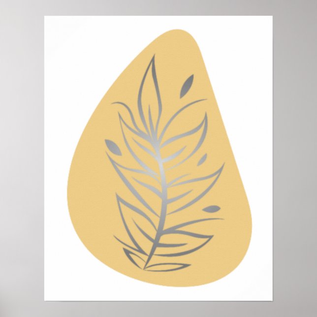 Plant Abstract Line Art Poster (Vorne)