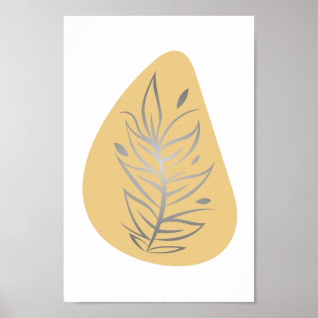 Plant Abstract Line Art Poster (Vorne)