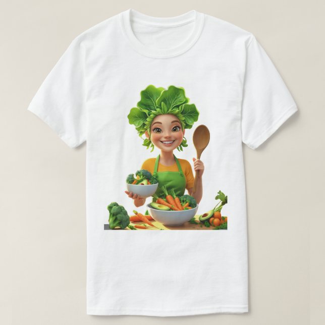 Plant-Powered Chef – Cooking with Kindness T-Shirt (Design vorne)