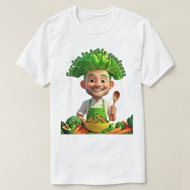 Plant-Powered Chef – Cooking with Kindness T-Shirt (Design vorne)