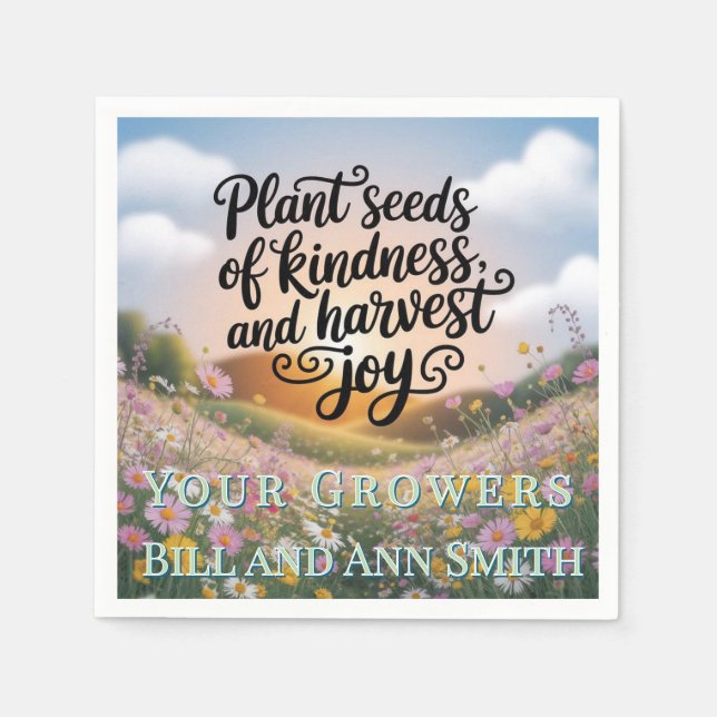Plant Seeds of Kindness Customizable  Serviette (Vorderseite)