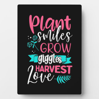 Plant Smiles Grow Giggles Love Fotoplatte