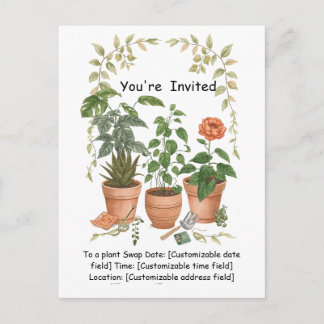 Plant Swap Invitation Earth Day Event Card