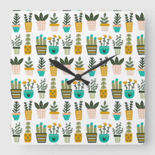 Plant Wall Quadratische Wanduhr