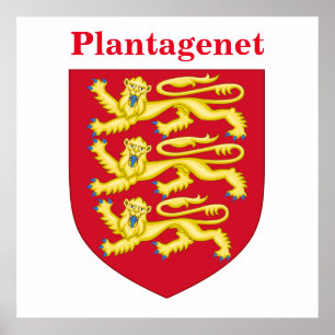 Plantagenet Royal Wappen mit Text Poster
