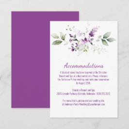 Plante de lavande violet et carte de boîtier viole