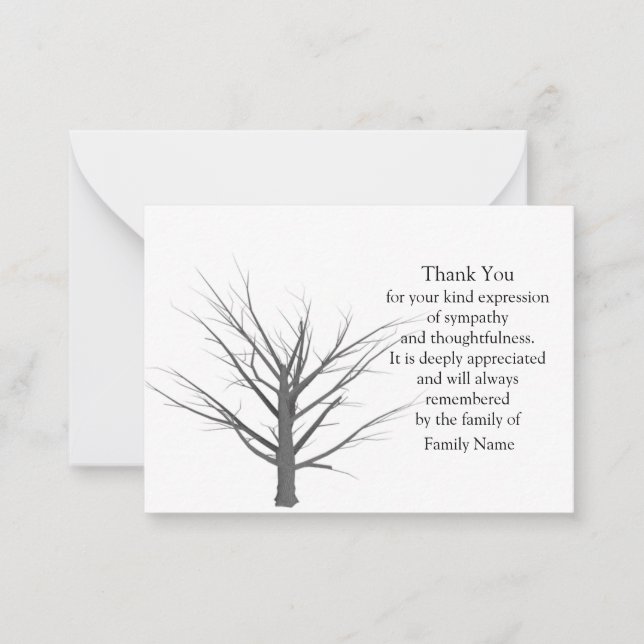 Plante Mort Après Les Funérailles Merci Cartes (Devant)