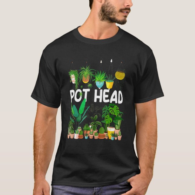 Planter Pot Head Pflanze Blume Blume Plan T-Shirt (Vorderseite)