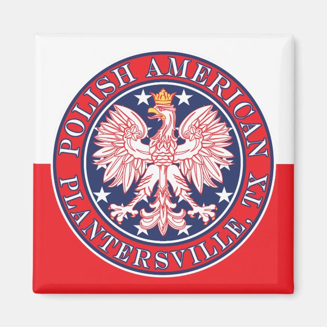 Plantersville Texas Polnischer Adler Magnet (Vorne)