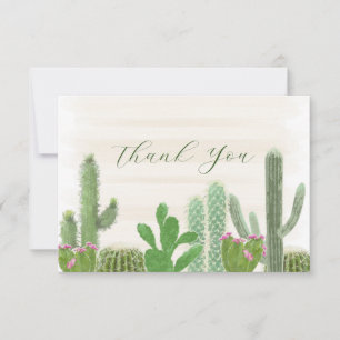 Plantes de cactus de la fête à l'aquarelle Merci