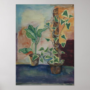 Plantes d'intérieur Art mural aquarelle