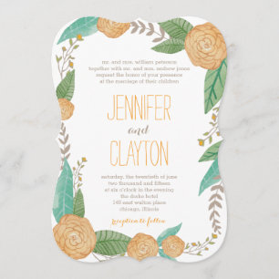 Plantes peintes Invitations de mariage