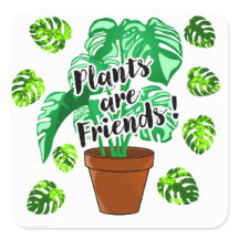 Plantes sont Amis Poted Monstera autocollant