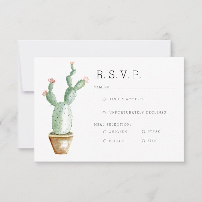 Planteur Cactus | Aquarelle RSVP (Devant)