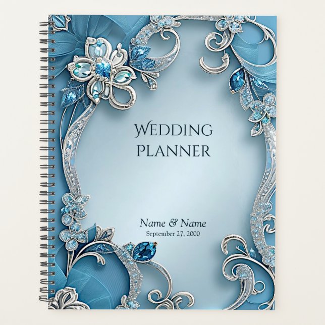 Planteur Floral Orné Bleu (Devant)