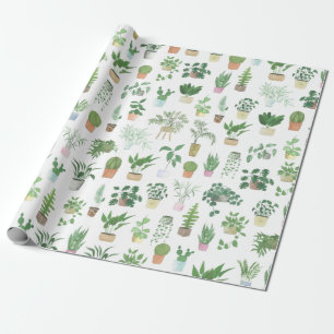 Plantita House Pflanze und Pots Muster Geschenkpapier