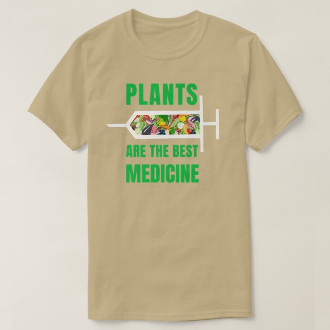Plants Are The Best Medicine Vegan Vegetarian Prem T-Shirt (Design vorne)