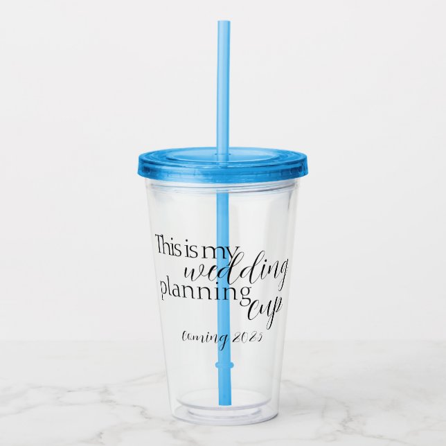 Planungstauchbecher für Hochzeiten Acryltrinkbecher (Vorderseite)