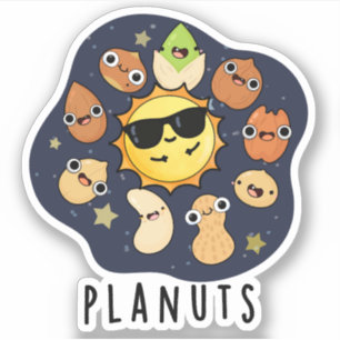 Planuts Funny Astronomy Nuts Pun Aufkleber