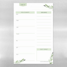 Elégant Aquarelle Farmhouse Menu Planner