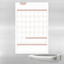 Magnet du calendrier rose de l'épicerie d'or