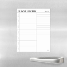 Menu Simple Family Weekly Feuille d'effacement mag