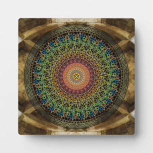 Plaque Alphabet Arménienne Mandala avec Easel