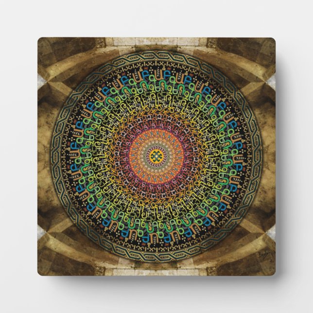 Plaque Alphabet Arménienne Mandala avec Easel (Devant)