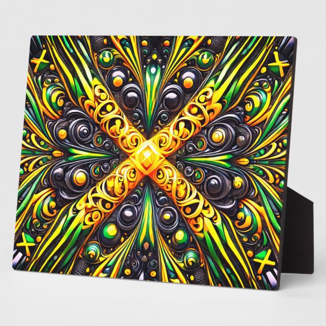 Plaque aux couleurs jamaïcaines Design moderne (Côté)