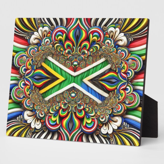 Plaque aux couleurs sud-africaines Design moderne (Côté)