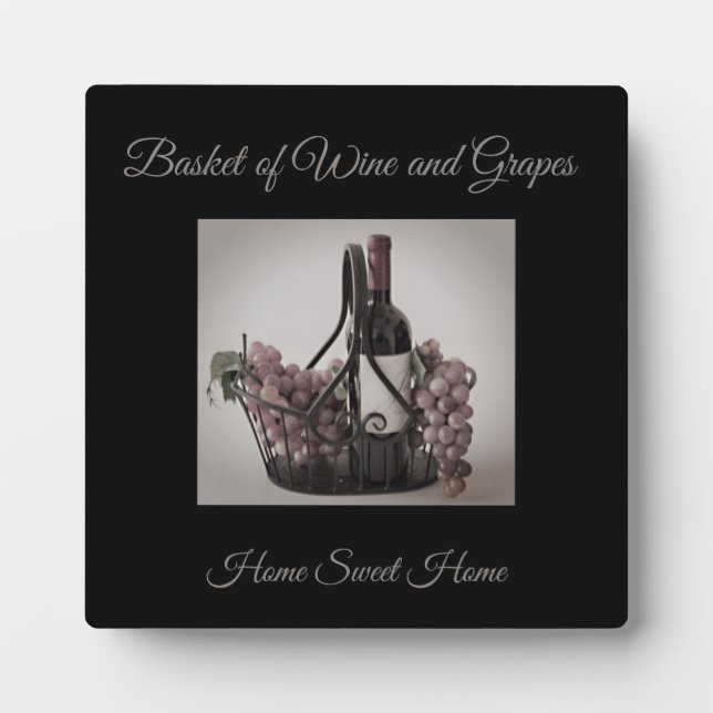 Plaque avec Panier de Vin et de Raisins HSH (Devant)