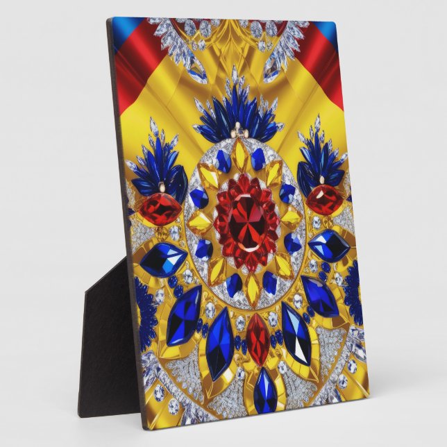 Plaque avec Roumanie Couleurs Design moderne (Côté)
