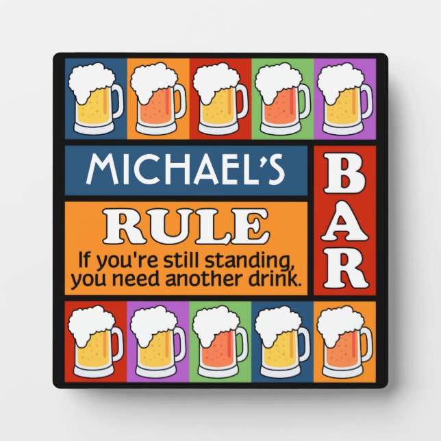 Plaque BEER Bar Pop Art CUSTOM (Devant)