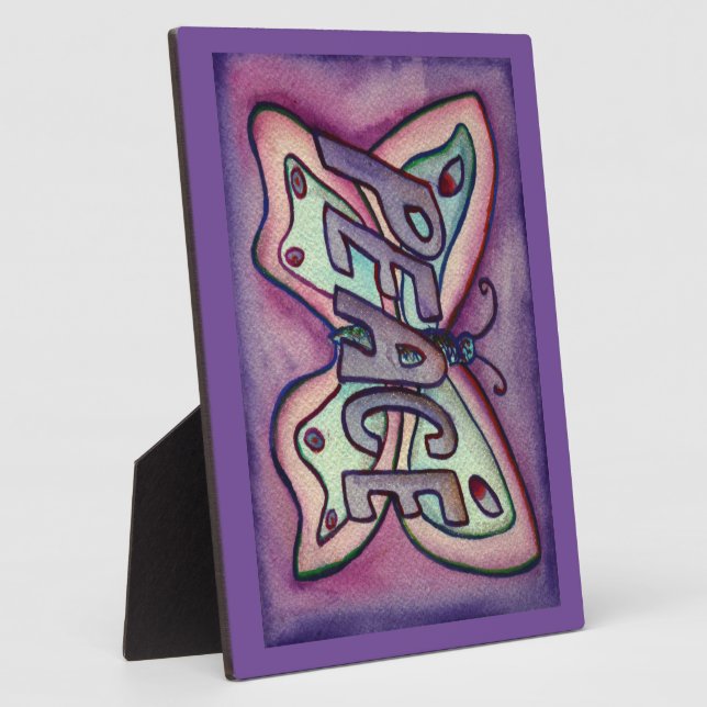 Plaque cadeau Peinture Papillon Inspirationnelle P (Côté)