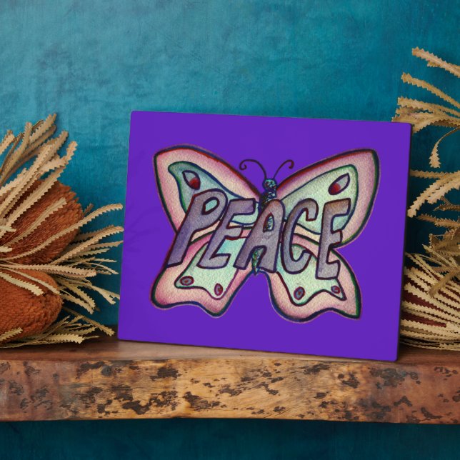Plaque cadeau Peinture Papillon Inspirationnelle P (Côté)