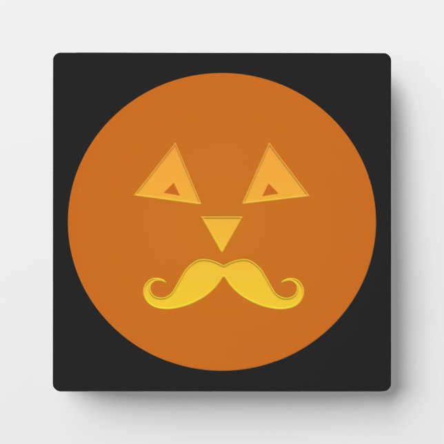 Plaque Citrouille de la Moustache d'Halloween (Devant)