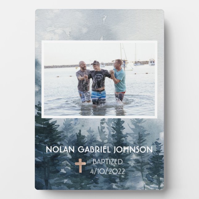 Plaque commémorative du baptême chrétien du garçon (Devant)