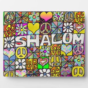 Plaque d'amour Shalom Psychédélique des années 60