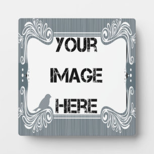 Plaque d'art aux oiseaux gris