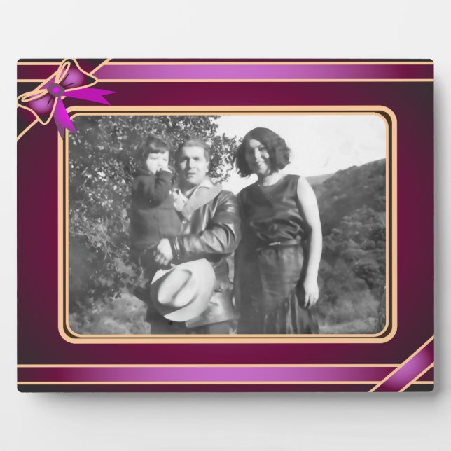 Plaque d'art violet au ruban (Devant)