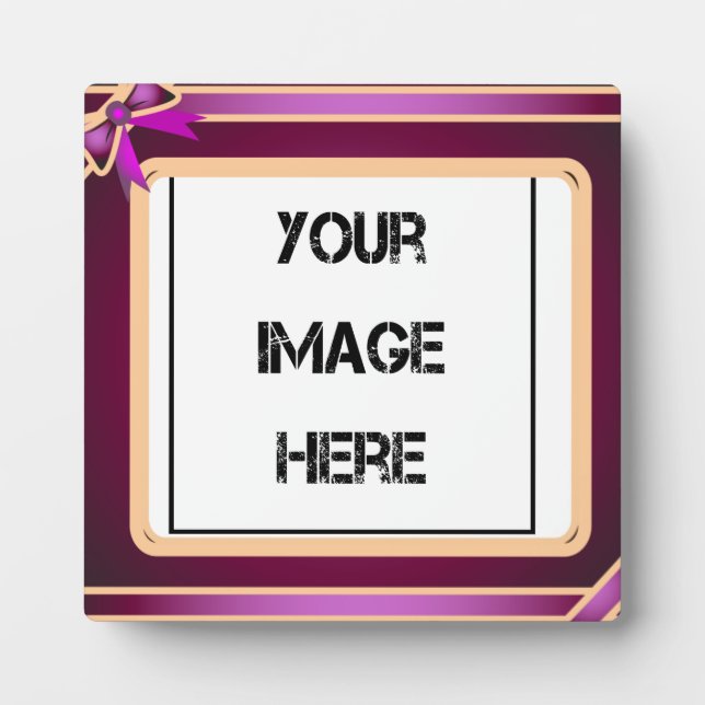 Plaque d'art violet au ruban (Devant)