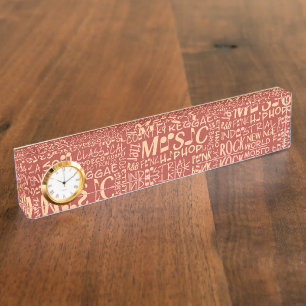 Plaque de bureau de collection Word Genres de musi