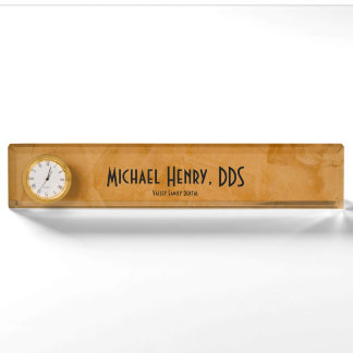 Plaque de bureau de dentiste orange rustique chic