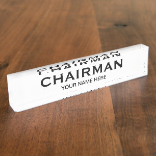 Plaque de bureau de président avec nom personnalis