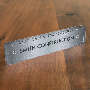 Plaque de bureau de thème de construction