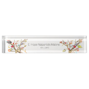 Plaque de bureau en acrylique Whimsy Birds
