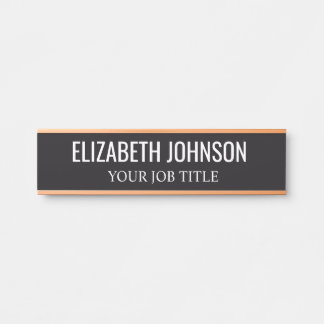 Plaque de bureau moderne en noir et blanc pour emp